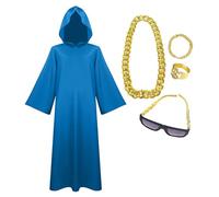 Xtyggoi Shadow Wizard Money Gang Cloak Robe Halloween Costume Hooded Cape Adult Cosplay Outfits for Men Women
