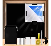 XTYMBH 100% Blackout Blind, 200×145cm Portable Blackout Blinds, No Drill Blinds Blackout for Windows Fits Any Size Shape, for Bedroom, Nursery, Loft, RV, with 30 Round Strong Adhesive and 10 Velcro