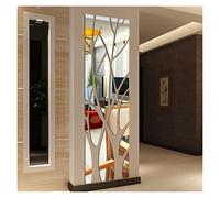 XTYPE wall stickers living room Tree Acrylic Mirror Wall Stickers Living Room Decals Hall Modern Art Decor Self Adhesive Wallpaper 3d Wallpaper wall decorations for bedrooms (Color : Silver)