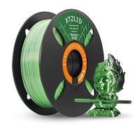 XTZL3D Dual Color Silk 3D Printing Filament, 2-in-1 co-Extruded, high Speed PLA + Dichromatic Filament (Black and Green), Diameter 1.75mm Dimensional Accuracy +/-0.02mm,1kg