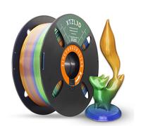 XTZL3D PLA+ 3D Printer Filament, PLA+ Co-Extruded Tri-Color (Orange Blue Green), 1.75 mm 3-Color Silk Filament for Fast Printing, Compatible with FDM Printers, 1000 g (2.2 lbs) Accuracy +/-0.02mm