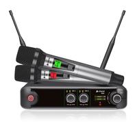 Chord XU-2 Wireless Microphone System - Dual UHF True Diversity Receiver with 2 Handheld Mics - Great for Duets, Events & Public Speaking