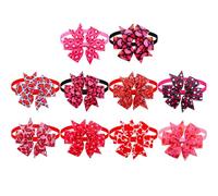 Xuancai 10lots Lovely Heart Pet Bowties Bowknot Print Collar Bowties Regulable Dog Collar For Daily Walks And Special Event Dog Bows Tie