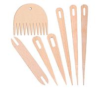 Xuancai 7pcs/Set Wooden Hand Weaving Tools Kit for DIY Tapestry Carpet Scarf Gloves Knitting Crafts Starter Kit for Teens Adults Wood Knitting Sticks Set for Kids Adults Beginners