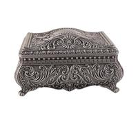 Xuancai Bucolic Tin Finish Jewelry Storage Case Ornate Metal Holders With Secure Closure Systems Organizers Box Vintage Jewelry Storage Organizers