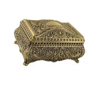 Xuancai Bucolic Tin Finish Jewelry Storage Case Ornate Metal Holders With Secure Closure Systems Organizers Box Vintage Jewelry Storage Organizers