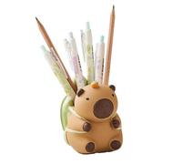 Xuancai Capybaras Shaped Pen Storage Container Makeup Brush Organiser Lovely Animal Stationery Holder Resin Desk Ornament Gift For Students Artists