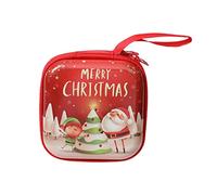 Xuancai Christmas Storage Bag Cartoon Print Coin Purse for Creative Square Tinplate Pock