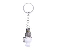Xuancai Cute Cartoon Toilet Keychain Creative Kitten Pendant Rings Chains For Women Handmade PVC Charm For Keys And Bags Cartoon Keychain Car Keys Phome