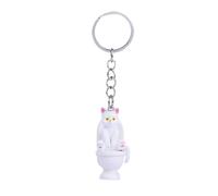 Xuancai Cute Cartoon Toilet Keychain Creative Kitten Pendant Rings Chains For Women Handmade PVC Charm For Keys And Bags Cartoon Keychain Car Keys Phome