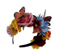 Xuancai Ethnic Flower Hairband For Theme Parties Butterfly Hairhoop Mexico Festival Celebration Hairhoop Holiday Props Supply Day Of The Dead Headband