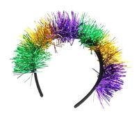 Xuancai Eye-catching Tinsel Headbands Mardi Gras Headwear For Girls Masquerade Hair Accessories Mardi Gras Flapper Headband Party Hair Accessory