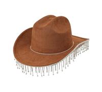 Xuancai Heavy Cowboy Hats Tassels Crystal Hat For Disco House Cocktails Parties Vacation Sparkly Tassels For Comedian Western Cowboy Hats Kids