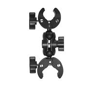 Xuancai Motorcycle Handlebar Mount 1 Set Dual-C Clamp 25mm Ballhead Socket Arm Mounting Base 360 Degree Rotating For Head Motorcycle Double C Head Clip Action Camera Bracket