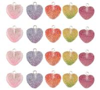 Xuancai Pack Of 20 Colorful Cartoon Bear Pendants Mixed Heart Star Charm For Creative Keychains And Fashion Accessories