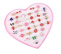 Xuancai Pack Of 36 Adjustable Cartoon Kids Rings Fashion Jewelry Accessories For Fashionable Party Role Play Accessories Creative Play Jewelry