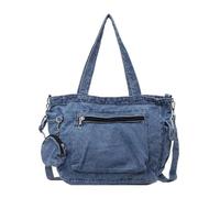 Xuancai Practical Jeans Shoulder Bag Large Capacity Crossbody Pack Handbag for Daily Commuting Organizational Pockets Student Book Bag