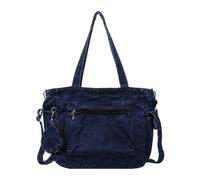 Xuancai Practical Jeans Shoulder Bag Large Capacity Crossbody Pack Handbag for Daily Commuting Organizational Pockets Student Book Bag