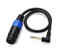 Xuancai Speaker Cable Speakon Female To 6.35mm 1/4" Male Right Angle TS Speaker Cable Speak-on Jack To 1/4 6.5mm TS Plug Speakon Jack