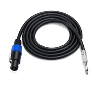 Xuancai Speakon Male Connector To 6.35mm 1/4" TS Male Plug Speaker Cable Wire Audio Amplifier Connection Heavy Duty Twist Lock Speak-on Jack