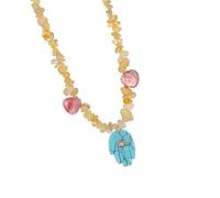 Xuancai Stylish Fatima Hand Necklace Symbolizing Protective And Good Luck In Elegant Tone With Sturdy Nature Stones Materials Protective Symbol Necklace