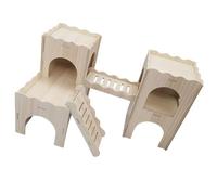 Xuancai Tiny Hamster Mazes Wood Houses Fun Slide Houses Double Deck Huts With Window For Dwarf Hamsters And Small Rodents Interactively Pet Corner Cabin