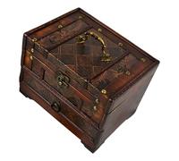 Xuancai Traditional Chinese Wooden Jewelry Box With Drawer And Handle Elegant Earrings And Small Trinkets Holder For Women Decorative Jewelry Box
