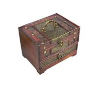 Xuancai Traditional Chinese Wooden Jewelry Box With Drawer And Handle Elegant Earrings And Small Trinkets Holder For Women Decorative Jewelry Box