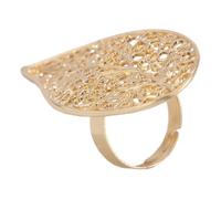 Xuancai Unique Metal Rings With Faux Pearls Exaggerated Irregular Adjustable Accessory For Women Party Daily Wear Gold Plated