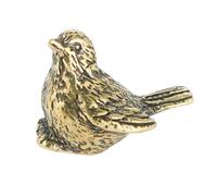 Xuancai Vintage Brass Sparrow Figurine Antique Finish Metal Craft Bird Miniature Statue For Living Room Bookshelves Desk Decors Antique Bird Figurine Gift