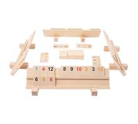 Xuancai Wood Rummy Toy Set Cube Game With 106 Tiles 4 Playing Rack Travel Set For Family Board Games Easy To Use Travel Size