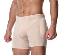 XUANFXPJ Men Shaper Fake Ass Butt Lifter,Boxer Wasit Tummy Control Slimming Shapewear Hip Padded Body Shaper Butt Lift Shorts Underwear(Beige,M)