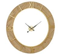 xuange round wooden wall clock in natural and white frame