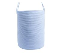 XUANGUO Cotton Rope Laundry Basket Hamper for Clothes Woven Storage Basket for Living Room Bedroom Boho Tall Rope Baskets for Blanket Toys Pillow Towels Baby Nursery Hamper Bin light blue Large