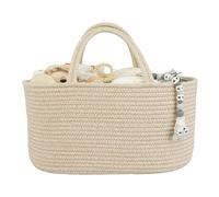 XUANGUO Large Baby Diaper Caddy Organizer for Girl Boy Rope Nursery Storage Bin Basket Portable Holder Tote Bag for Changing Table Car Travel Baby Shower Gifts Oatmeal