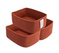 XUANGUO Small Woven Storage Baskets 13“X9”X5“ Decorative Rope Bins for Organizing Shelves, Closets, and Toys, Empty Gift Baskets, Cute Organizer Basket for Home and Office (rustic, Large)