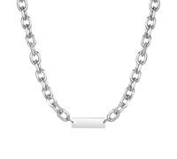 xuanhang Unisex Stainless Steel Bar Pendant Chain Necklace for Men Women,Titanium Steel Geometry Rectangle Bar Pendant Charm Jewelry Necklace for Man Women Punk Hip-hop Necklaces,24inch Chain
