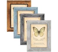 XUANLUO 4 Pack 7x5 Picture Frames,18 x 13cm Rustic Frame,Multi Colors | Matted for 6x4 inch Photo Frames, Wood Grain Color Farmhouse