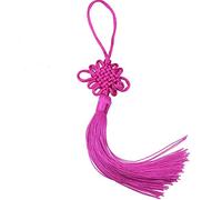 XuanMax 10pcs Handmade Silky Floss Chinese Tassel with Satin Silk Made Chinese Knots Pendant Gift for Home Office Door Decor and Car Handing Decoration DIY Craft for Wealth and Good Fortune - Purple