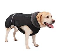XUANNIAO Dog Coat for Cold Weather, Warm Winter Jacket, Reflective Retro Style Waterproof and Windproof Vest (Black, XX-Large)