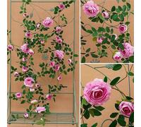 Xuanning Store 5.7ft Artificial Flower Wall Backdrop - Perfect for Garden Party Decorations Indoor/Outdoor Events Available in Pink Rose Red Rose Purple White & Champagne.