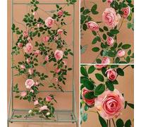 Xuanning Store 5.7ft Artificial Flower Wall Backdrop - Perfect for Garden Party Decorations Indoor/Outdoor Events Available in Pink Rose Red Rose Purple White Champagne