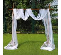 Xuanning Store Square Wood Wedding Arch with White Yarn 2x2m for Parties Garden Decorations Birthday & Festival Props Elegant Welcome Display Rack