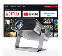XuanPad [Compatible with Netflix & Dolby Audio] 4K Smart Hi-Fi Speaker System Projector, WiFi 6 Bluetooth 5.2, Home Cinema Projector with 280° Stand, Auto Focus & Keystone, 1.1 Short Throw, 3D Sound