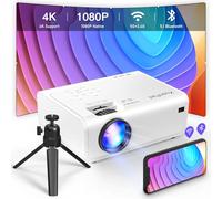 XuanPad Mini Projector, 6D/4P Keystone Correction, Native 1080P Full HD, 2026 Upgraded Milky White WiFi 6 Bluetooth 5.1, 300" Display, Compatible with TV Stick, iPhone, Android, Laptop