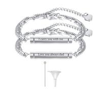 XUANPAI Cremation Jewellery for Ashes - Black Ashes Jewellery Cremation Bracelet for Ashes, Personalised Message Wristband, Urn Rope Bracelet, Ashes Keepsake for Men Women Pet