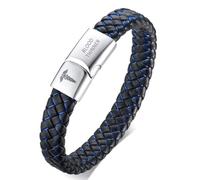 XUANPAI Free Custom Engraving Handmade Braided Bangle Leather Emergency Medical Alert ID Bracelets for Men