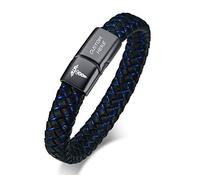 XUANPAI Free Custom Engraving Handmade Braided Bangle Leather Emergency Medical Alert ID Bracelets for Men