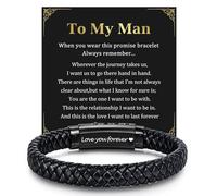 XUANPAI Men's Bracelets Gifts Jewellery - to My Men Dad Boyfriend Brother Son Bracelet Leather Black Stainless Steel Birthday Gifts Valentines Christmas for Men Teenage Boys (To My Men)