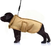 XUANQIFC Dog Winter Jacket, Warm Windproof Dog Coat Sweaters for Small Dogs, Thick Apparelf Fleece Coat for Medium Large Dog (Brown Small)